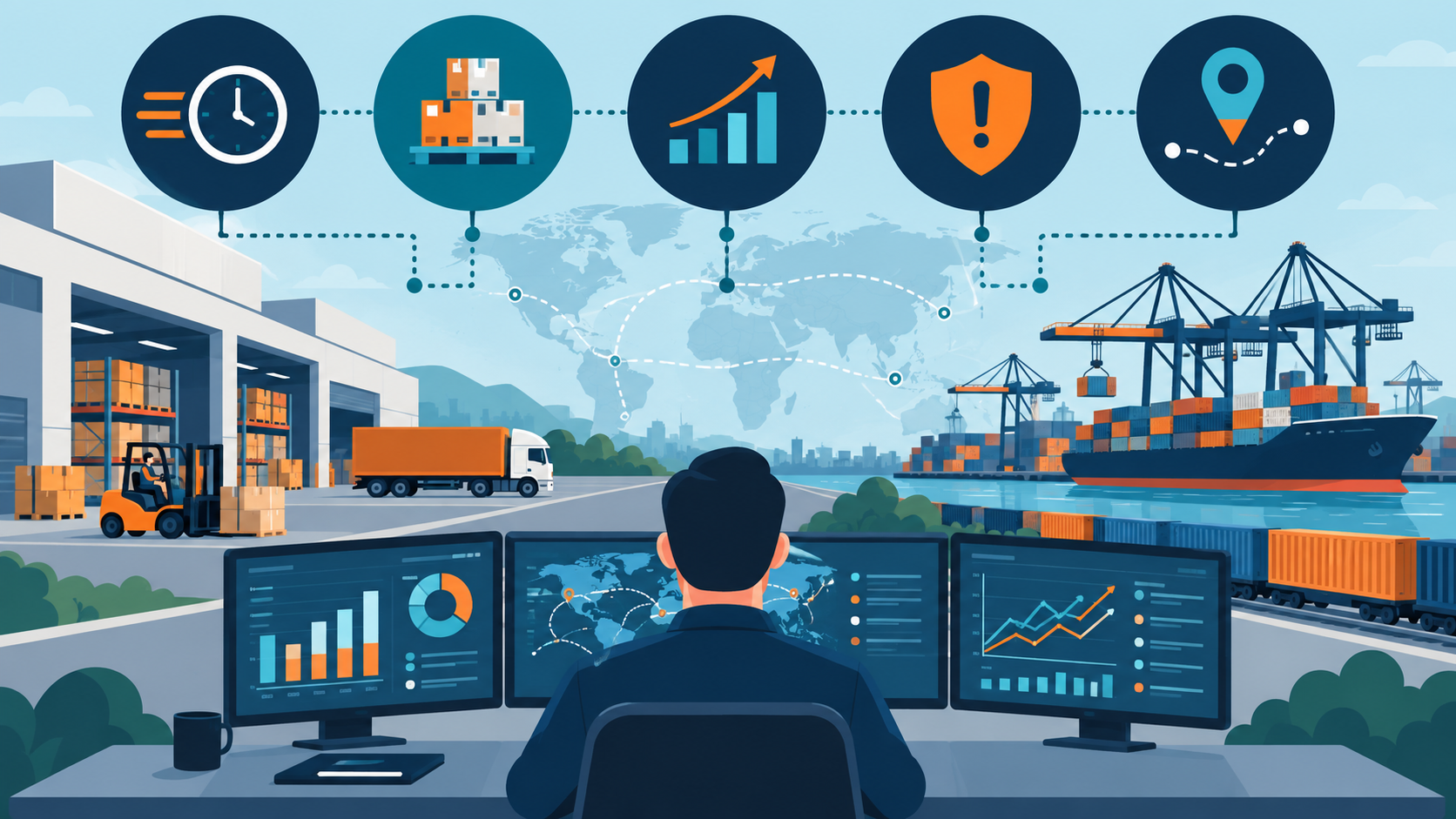 Minh họa KPI, dữ liệu và quản trị rủi ro trong chuỗi cung ứng